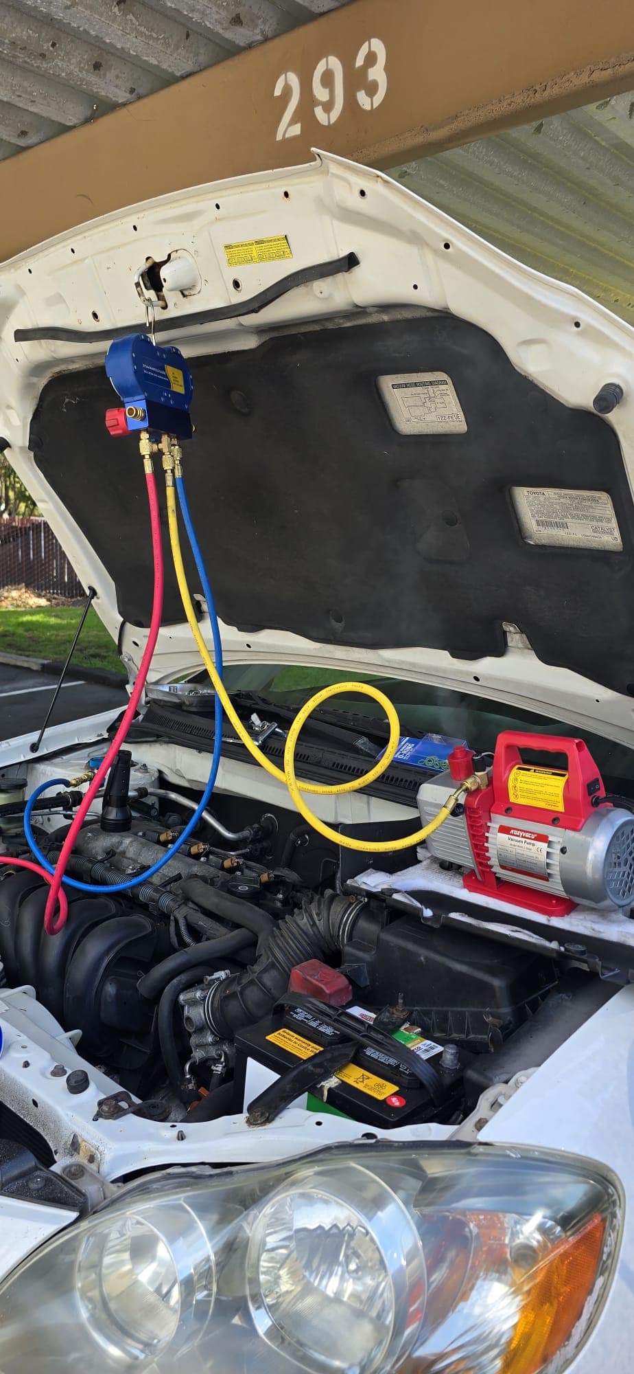 A/C system vacuum and recharge