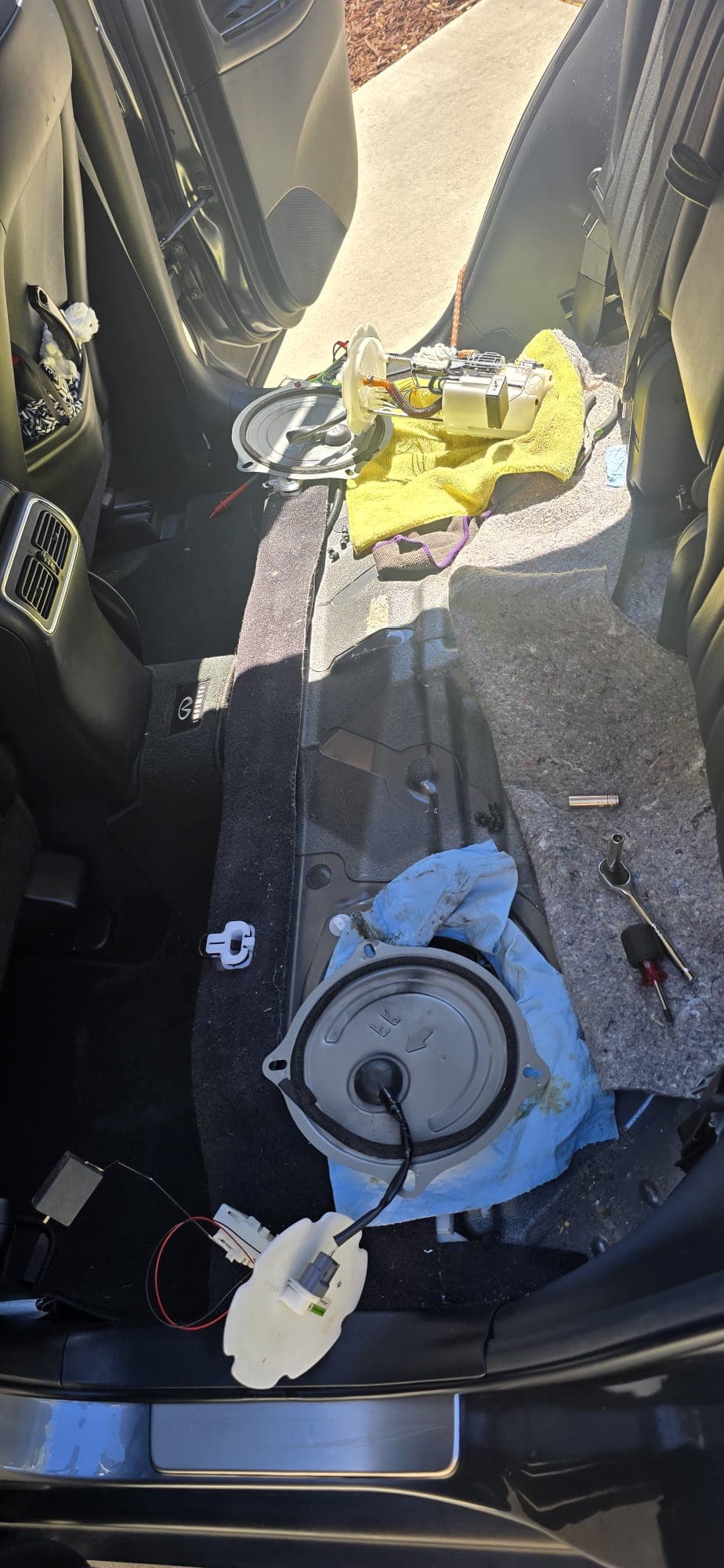 Fuel pump replacement under rear seat